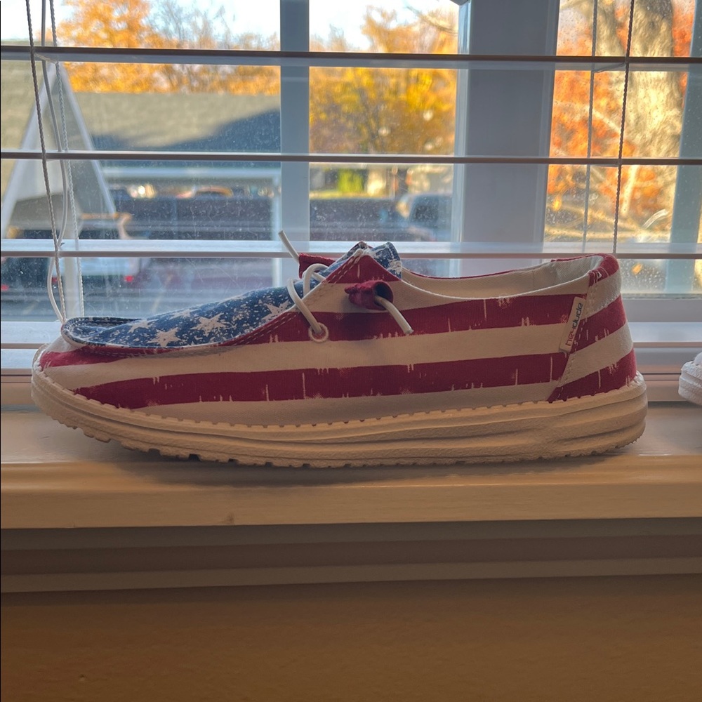 Hey Dude Red and Blue Women's Slip on- Star Spangled edition